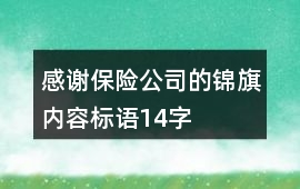 感謝保險公司的錦旗內容標語14字