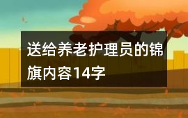 送給養老護理員的錦旗內容14字