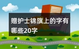贈護(hù)士錦旗上的字有哪些20字