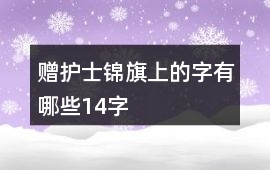 贈護士錦旗上的字有哪些14字