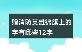 贈消防英雄錦旗上的字有哪些12字