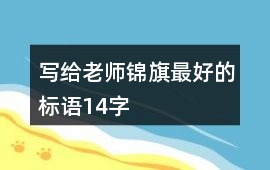 寫給老師錦旗最好的標語14字