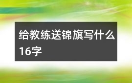 給教練送錦旗寫什么16字
