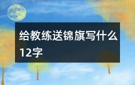 給教練送錦旗寫什么12字