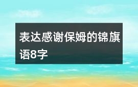 表達感謝保姆的錦旗語8字
