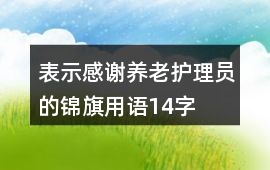 表示感謝養老護理員的錦旗用語14字
