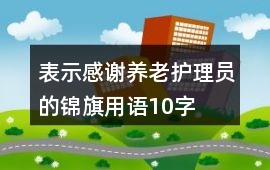 表示感謝養老護理員的錦旗用語10字