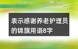 表示感謝養老護理員的錦旗用語8字