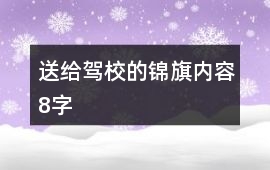 送給駕校的錦旗內容8字