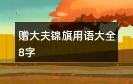 贈大夫錦旗用語大全8字