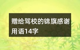 贈(zèng)給駕校的錦旗感謝用語(yǔ)14字