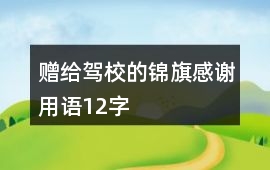 贈給駕校的錦旗感謝用語12字