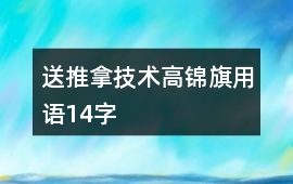 送推拿技術高錦旗用語14字