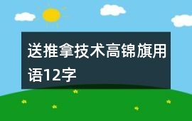 送推拿技術高錦旗用語12字