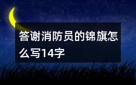 答謝消防員的錦旗怎么寫14字
