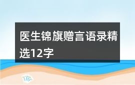 醫生錦旗贈言語錄精選12字