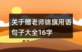 關于贈老師錦旗用語句子大全16字