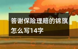 答謝保險理賠的錦旗怎么寫14字