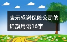 表示感謝保險公司的錦旗用語16字