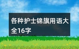 各種護士錦旗用語大全16字