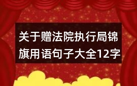 關于贈法院執行局錦旗用語句子大全12字