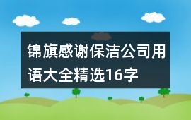 錦旗感謝保潔公司用語大全精選16字