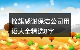 錦旗感謝保潔公司用語大全精選8字