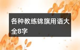 各種教練錦旗用語大全8字