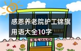 感恩養(yǎng)老院護工錦旗用語大全10字