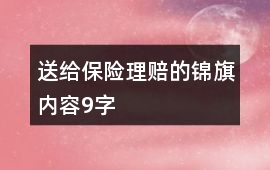 送給保險理賠的錦旗內容9字
