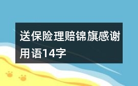 送保險理賠錦旗感謝用語14字