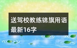 送駕校教練錦旗用語最新16字