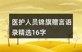 醫護人員錦旗贈言語錄精選16字