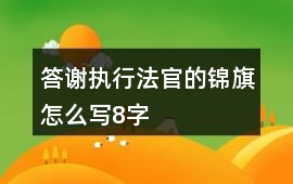 答謝執行法官的錦旗怎么寫8字