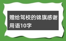 贈給駕校的錦旗感謝用語10字