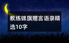 教練錦旗贈言語錄精選10字