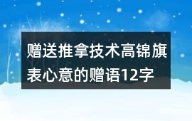 贈送推拿技術高錦旗表心意的贈語12字
