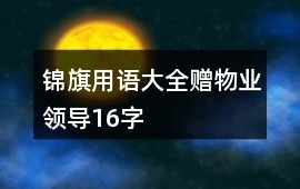 錦旗用語大全贈物業領導16字
