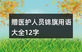 贈醫(yī)護(hù)人員錦旗用語大全12字