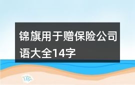 錦旗用于贈保險公司語大全14字