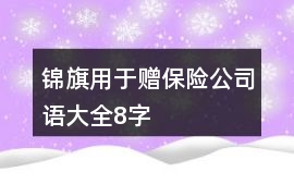 錦旗用于贈保險公司語大全8字