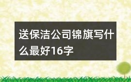 送保潔公司錦旗寫什么最好16字