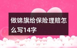 做錦旗給保險理賠怎么寫14字
