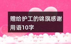 贈(zèng)給護(hù)工的錦旗感謝用語(yǔ)10字