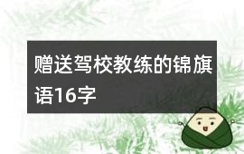 贈送駕校教練的錦旗語16字