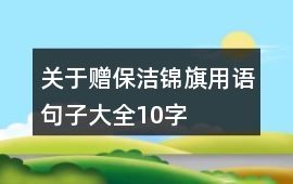 關于贈保潔錦旗用語句子大全10字