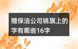 贈(zèng)保潔公司錦旗上的字有哪些16字