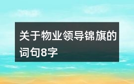 關于物業領導錦旗的詞句8字