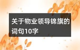 關于物業領導錦旗的詞句10字