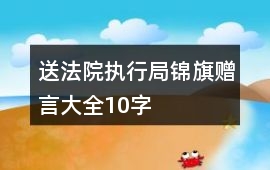 送法院執行局錦旗贈言大全10字